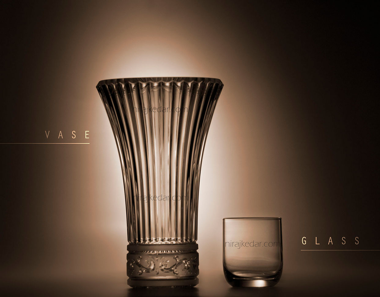 Vase and glass